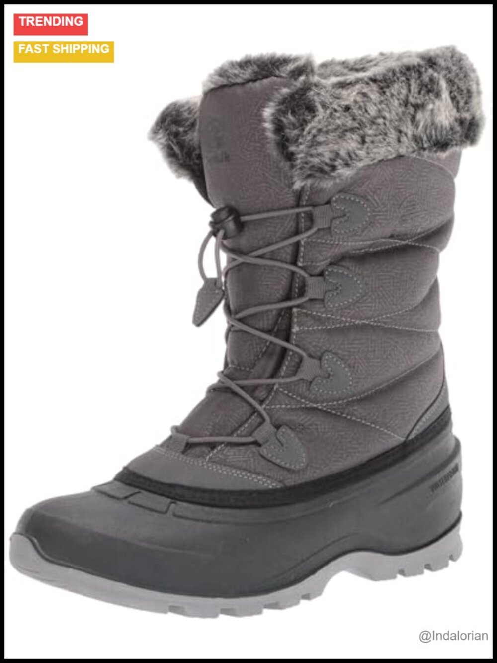 Insulated Snow Boots, Waterproof, -40F, Faux Fur Trim, Vegan